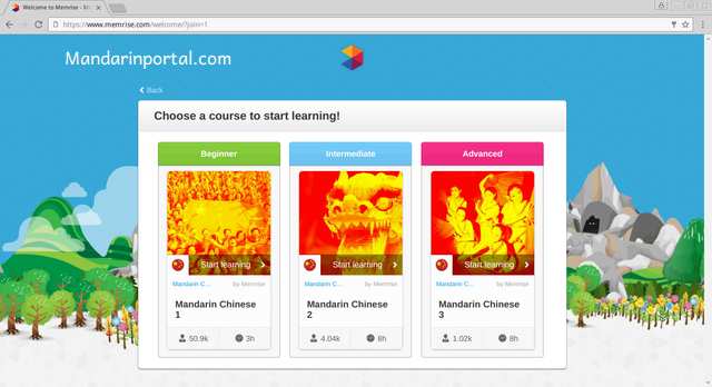 Memrise choose a course to start learning